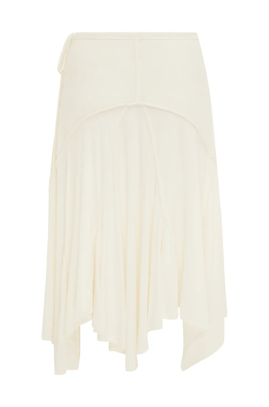 Low Waist Side Tie Asymmetric Panel Flowy Midi Skirt