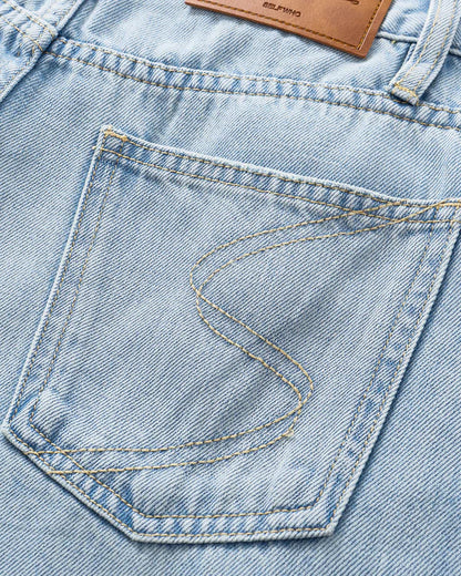 Light Wash High Waist Loose Wide Leg Denim Jeans
