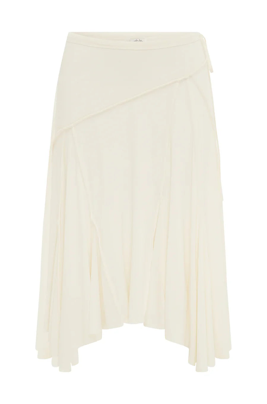 Low Waist Side Tie Asymmetric Panel Flowy Midi Skirt